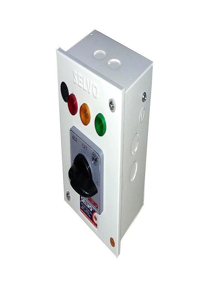 SELVO 40A Single Pole Neutral (SPN) Phase Selector Enclosure (with Duly Wired 1 Pole 3 Ways Cam Operated Rotary Switch Fitted) - Image 2